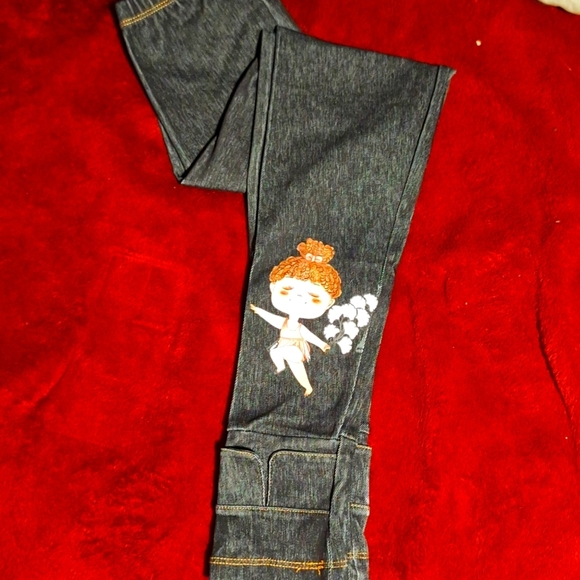 GIRLS JEAN LEGGINS - Picture 1 of 1